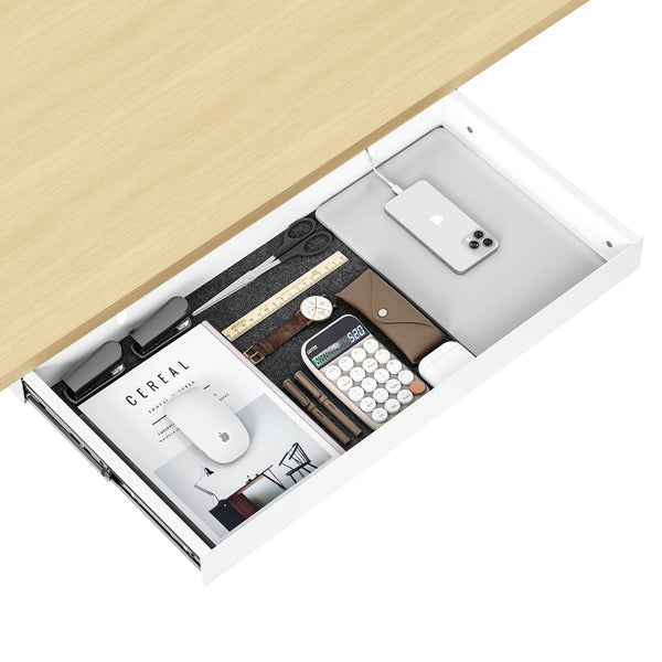 ERGO COLLECT Under Desk Drawer,20.1 inch,White