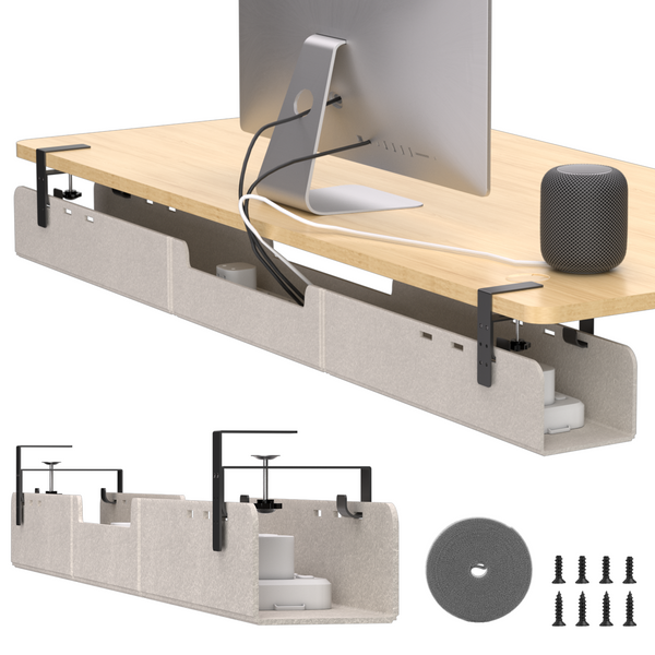 Under Desk Cable Management Tray,Beige, 47.2"